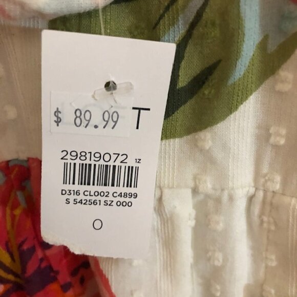 LOFT Women's Size 0 Cotton Floral Dress NWT - Picture 6 of 8